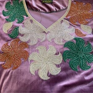 Vintage Floral Embroidered Silk Top